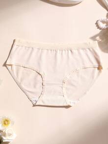 7pcs Women's Cotton Low-Rise Seamless Panties, Solid Color Comfortable Breathable Underwear - Multicolor - View 7