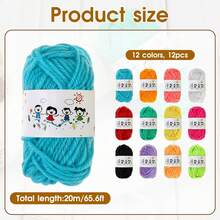 14/24/36 peças Mini Fio de Tricô, 14/24/36 Cores, Fio Misto Confortável para Artesanato DIY, Costura de Roupas, Tricô de Cachecol e Chapéu Feitos à Mão (Cor Aleatória, Embalagem Aleatória) - Multicolorido - Visão 7