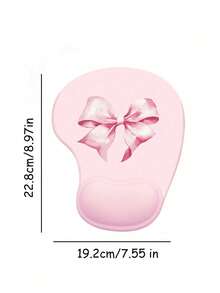 1个粉色蝴蝶结硅胶鼠标垫，厚实柔软，适合女性使用，也适用于办公、游戏、桌面和腕托，返校季游戏鼠标垫，桌面配件，办公用品，鼠标垫，桌面鼠标垫 - 彩色 - 查看 2