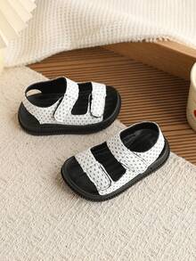 1双儿童夏季新款软底时尚百搭防滑平底凉鞋，幼儿/小女孩/大女孩日常休闲沙滩凉鞋 - 白色 - 查看 6