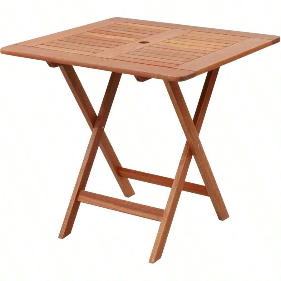 ガーデンテーブル 幅75×奥行75×高さ72cm フォールディングガーデンテーブル 南洋材 パラソルホール付き お庭 ベランダ テラス バルコニー MFT - 88192 - テーブル + 単品 - チェックする 1
