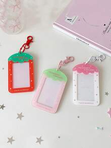 1 PC Girl Heart Cartoon Strawberry 3-Inch Small Card Display Card Set Student Star Chasing Pendant Hard Card Set Bus Kaka Bag - Multicolor - View 3
