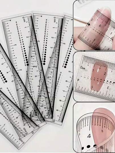 10 st/set transparent mjuk nagellinjal - flexibelt mätverktyg med tydliga markeringar, lämplig för nagelartister, manikyr, pedikyr, smyckestillverkning - hållbar och lättanvänd nageldekorationslinjal, nageltillbehör, pedikyrutrustning, modedesign, precisionshantverk, skönhetsproffs, nagelkonsttillbehör, kompakt design, högkvalitativt material, gör-det-själv-entusiaster, nagelteknikerns nödvändigheter, nagelställ, nagelprodukter och verktyg, lackfilmsmall