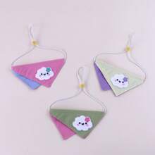 3pcs Pet Plush Fabric Decorative Fashionable Cute Triangle Bibs, Adjustable Scarf, Pet Fashion Accessories Triangle Scarf - Multicolor - View 2
