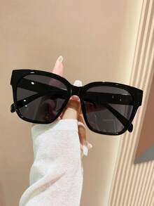 1 Pair Square Fashion Glasses , , Suitable For Camping, Parties, Photography, Valentine's Day Gift - Black - View 2