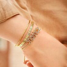 5pcs/1pc Gold And Silver Letter Beads, Used For Jewelry Making, 28 Styles Of Gold A-Z Letter Brass Bead Set, Including Gold And Silver Bracelets, Suitable For Bracelet Making Valentine's Day, Ramadan To Give To Friends - Multicolor - View 9