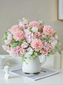1pc/3pcs Artificial Flower Bouquet, Silk Daisy, Dandelion, Suitable For Wedding, Home, Party Decor, Tabletop Centerpiece - Pink - View 3