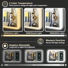 CY AILRINNI Espejo para Baño - 80x60cm Espejo Baño con Luz Regulable Espejo LED con 3 Modos de Iluminación Antivaho y Función De Memoria para Sala Entrada - Blanco - Ver 4