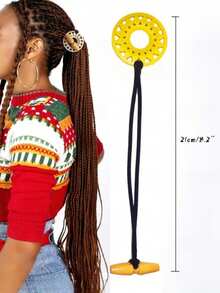 一套三条波西米亚风几何图案发圈，配有超长弹力带，适合固定凌乱的辫子，也可作发绳、女士发夹、发带、镂空向日葵弹力发圈、DIY非洲凌乱辫子环形发绳、马尾辫发圈、发圈、橡皮筋发圈、发绳等使用。 - 彩色 - 查看 3