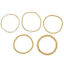 Bộ 5 chiếc vòng tay hạt đồng cổ điển thanh lịch, vòng tay ngọc trai giả, vòng tay hạt co giãn, vòng tay hạt đồng đính ngọc trai giả màu trắng, vòng tay hạt co giãn, vòng tay đeo chồng lên nhau, vòng tay bạn gái, vòng tay nữ, quà tặng bạn bè, quà may mắn, quà sinh nhật, vòng tay chị em gái, vòng tay đôi, quà sinh nhật, quà Valentine, quà kỷ niệm. - Nhiều màu - Xem 10