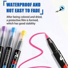 36 - Color/24 - Color/12 - Color Juegos de Marcadores de Punta Suave de Acrílico: Bolígrafos de Color y Resaltadores. Con una paleta de colores ricos y sin problemas de sangrado de tinta, estos marcadores son perfectos para grafiti, pintura y marcado diario. Como artículos de papelería esenciales, son adecuados para estudiantes hombres y mujeres, maestros de escuela y trabajadores de oficina. Un imprescindible para la temporada de regreso a clases. - Multicolor - Ver 8