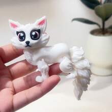 3D Printed Cute & Charming Movable Fox Model, Plastic Animal Figurine With Adjustable Joints, Creative Desktop Decor Sculpture - Multicolor - View 9