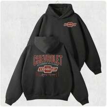 Streetwear Vintage Chevrolet American Hoodie – 90s Style Unisex Car Lover Pullover, Classic Chevy Accessories Shirtclearance  For Women - 黑色 - 查看 9