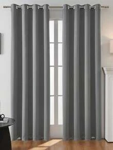 2pcs Blackout Curtains, 100% Waterproof, Thermal Insulated, UV Blocking, Suitable For Luxury Living Room, Bedroom, Home Decor, Holiday Decor - Dark Grey - View 3