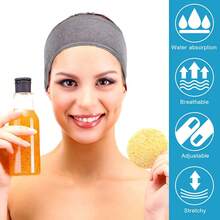 Adjustable Head Bands Solid Color Non Slip Hair Hoops Suitable For Spa Face Washing Skin Care Make Up Head Bands Adjustable Wide Hairband Yoga Spa Bath Shower Makeup Wash Face Cosmetic Headband For Women Ladies Make Up Accessories.Sponge High Skull Crown Twist Headband, Wrist With Towel, Velvet Cloud Headband, Women's Face And Hair Button Home Bathroom Decor Fall Decor Back To School Hair - 淺灰色 - 查看 2