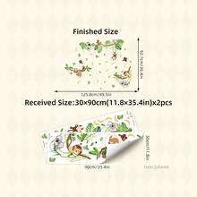 BRUP 2sheets/Set Large-Sized Jungle Animal Wall Decals, Self-Adhesive And Removable Home Decorations, Semi-Matte Vinyl Stickers, For Nursery And Kids Rooms Decoration, Easy To Peel And Stick, Cute Animal Wall Art - Multicolor - View 14