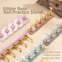 美甲练习支架，全息星形亮片底座，美甲佩戴练习板，美甲设计样品展示架，美甲工具 - 彩色 - 查看 11