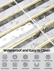 WalDecoo 1/5/10/20 PCS Peel And Stick Tiles - Waterproof Self-Adhesive Wall Panels DIY Removable Backsplash For Kitchen Bathroom Party - Multicolor - View 13