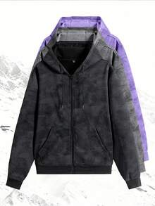 Spring/Autumn New Hooded Jacket, Black Tie-Dye Versatile Comfortable Casual Outerwear