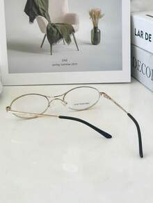 MELINDA MODA Women's Metal Oval Small Fashion Eyeglass Frame - màu đen - Xem 5