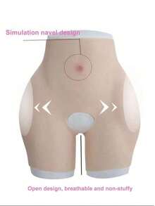 سروال سيليكون مبطن لرفع الأرداف، بنطلون مشكل مسمك لتعزيز الأرداف والأرداف، مثالي لنحت الشكل المرغوب للأرداف - بيج - مشاهدة 2