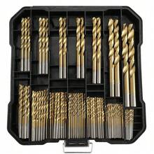 99PCS 1.5-10mm Twist Drill High Speed Steel Titanium-Plated Twist Drill Bit Steel Plate Drill Tapper Drill Bit Woodworking Tools - 1 - View 1