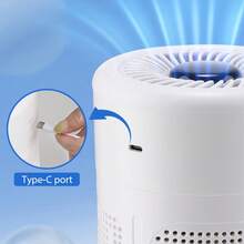 Hailicare Purificador de aire mini USB con filtro HEPA, iones negativos y silencioso. Incluye pastilla de fragancia para eliminar el formaldehído, el humo, el polvo y el pelo de mascotas en el hogar, la oficina y el dormitorio - Blanco - Ver 10