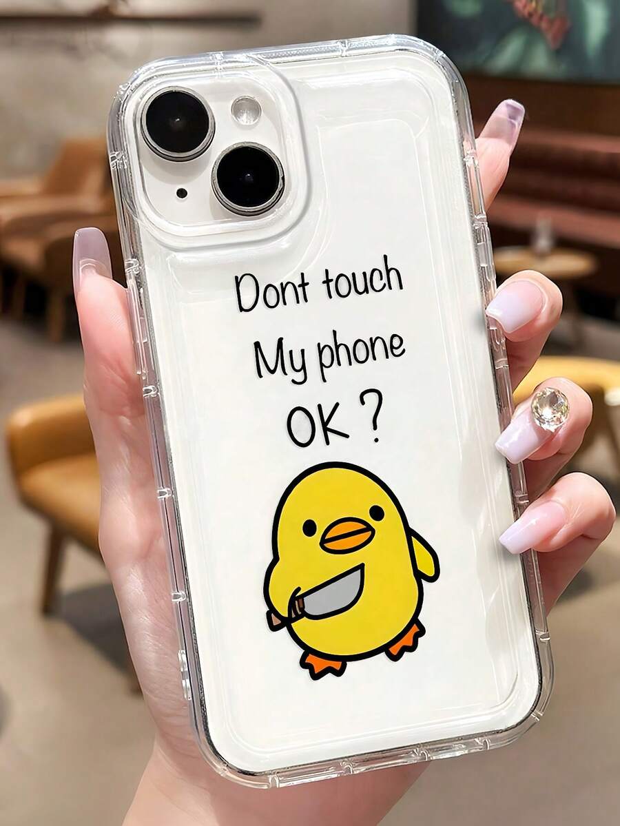 1pc Minimalist Cute Cartoon Duck Pattern Airbag Anti-Slip Soft Phone Case Compatible With IPhone 17 Pro Max, 17 Pro, 17 Air, 16 Pro Max, 16 Pro, 16 Plus, 16, 15 Pro Max, 15 Pro, 15 Plus, 15, 14 Pro Max, 14 Pro, 14 Plus, 14, 13 Pro Max, 13 Pro, 13 Mini, 13, 12 Pro Max, 12/12 Pro, 12 Mini, 11 Pro Max, 11 Pro, 11, XS Max, XR, X/XS, 7/8 Plus, 7/8 - Multicolor - View 1