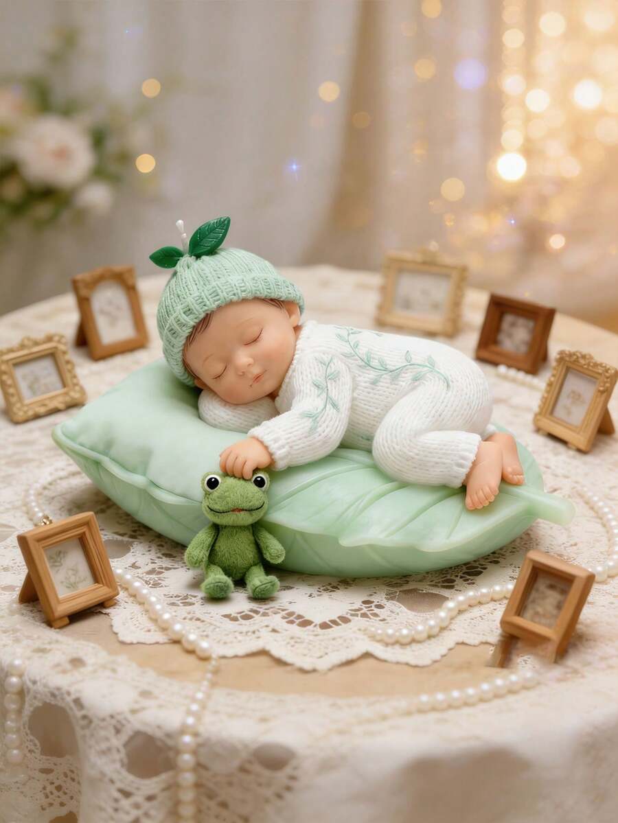 高品质硅胶模具，专为宝宝安睡而设计——非常适合制作蜡烛和树脂制品，呈现出精致细节的迷人宝宝图案。是照护者的理想之选。可作为宝宝出生装饰品，也是母亲节的礼物。 - 白色 - 查看 1