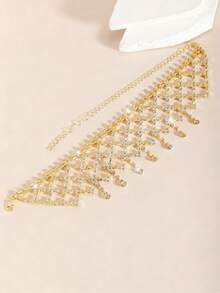 Luxury Crystal Pendant Necklace, Elegant Full Crystal Tassel Necklace, Fashionable Bridal Jewelry For Women - Multicolor - View 5