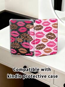 Lips The Pattern Of Lip Prints Tablet Case Compatible With Air 11-Inch M3 2025 / M2 2024, Air 5th Generation 2022 , (A16) 11 Inch 11th Generation 2025,Compatible With Samsung Galaxy Tab,Kindle Paperwhite 12th Gen 2024, Clear Back ,Fashion Pattern Protective Case,Automatic Sleep And Wake-Up Function, Airbag Protection, Suitable For Gifts And Office Use - Multicolor - View 9