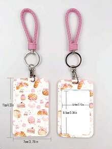 1pc ABS Pink Rope Cake & Cookie Pattern Fashion Keychain Pendant, Bag Charm, Student Bus Protector - Multicolor - View 5