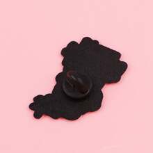 1枚“因为我是你妈，就这么定了”极简卡通人物珐琅胸针 - 独特的背包和衣服别针 - 白色 - 查看 5