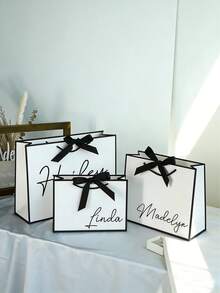 1pc Gift Bag, Gift Box Alternative, Customized Name Gift Bag, Bridesmaid Gift Box, Wedding Party, Customized Birthday Gift Packaging, Wedding Gift Bag, Bridesmaid Gift Bag, Engagement Gift Bag, Christmas Gift, Halloween, Halloween Decor, Customized Wedding Bridesmaid Gift Bag, Customized Name Wedding Gift Box, Bachelorette Party Gift Bag - Multicolor - View 4