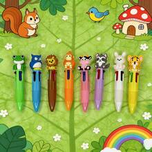8pcs/24pcs Colorful Forest Animal Series Solid Color Cartoon Ballpoint Pens, 0.5mm Bullet Tip, Suitable For Students, Classroom Rewards, Holidays, Gifts, Office Supplies - Forest Animal Series Solid Color Mixed Hair - View 3