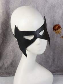 Máscara de Fantasia Luxuosa de Couro Preto e Vermelho Estilo Olho de Gato Metade, Fantasia de Halloween, Cosplay, Vestido Elegante, Maquiagem, Acessórios para Festa de Mascarada - Preto EM-195 - Visão 6