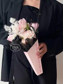 鲜花拥抱桶 | 玫瑰花束包装盒手提用品 | 节日、婚礼、生日派对鲜花礼品袋 - 彩色 - 查看 7