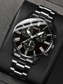 4件套男童时尚商务休闲指针石英表，适合男孩佩戴，配有时尚手链、吊坠项链和戒指套装，适合作为男孩生日/节日礼物，也适合学生佩戴，非常适合返校、聚会和旅行等日常生活场合。毕业季、斋月、情人节也是送给男孩的完美礼物。 - 彩色 - 查看 4