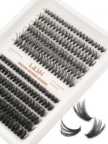 DIY Essential! 240 Clusters Manga CC Curl Lashes 8-12mm | Fishtail Mixed Style 30D/60D, Natural Soft Wispy, Glue & Tweezers Included – Travel/Everyday Fake Lashes - 黑色 - 查看 5