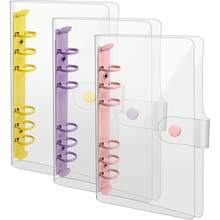 6-Ring Binder Cover | Transparent Budget Tabs, Yellow, Purple, Pink - Durable & Fashionable PVC Material, Suitable For Office Or School, Modern Binder - Multicolor - View 7