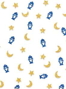 Shiny Star & Moon Confetti - Gold & Silver Glitter Paper And Foil Mix, Star & Moon Metallic Foil Confetti Tabletop Decor, Dreamy Moon And Stars Combination, For Table Decor, Party Decor, Home Decor, Room Decor, Suitable For Festivals, Birthdays, Weddings, Ramadan, Eid, Holidays, New Year And All Celebrations - Multicolor - View 13