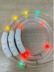 1件 LED可充電發光寵物項圈，七色光 3種照明模式，夜間可見，確保寵物能見度，節慶氛圍項圈，適合小型、中型和大型貓狗 - 彩色 - 查看 4