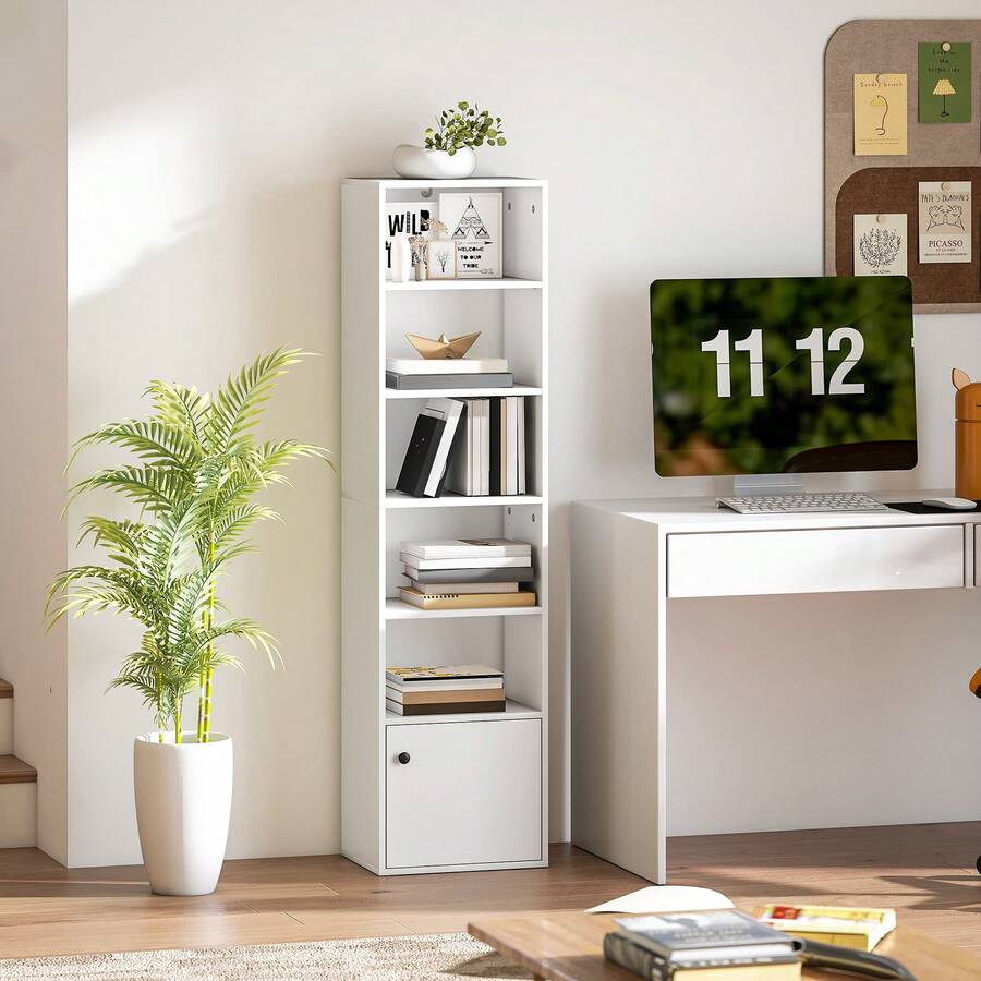 HOMCOM Estantes de livros - Blanco-40x30x156 cm - Ver 1