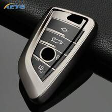 Metallic Gray Fashion TPU Car Remote Key Case Cover Shell Fob For BMW X1 X3 X5 X6 X7 1 3 5 6 7 Series G20 G30 G11 F15 F16 G01 G02 F48 Keyless