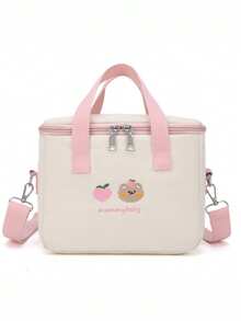 Large Capacity Multi-Function Insulated Lunch Bag, Suitable For Students - Canvas Mommy Bag, Handheld Mommy Bag, Insulated Bag, Cute Bear Milk Bottle & Diaper Storage Bag, Shoulder Diagonal Mommy Bag, Christmas, Halloween, Thanksgiving, Easter Gift Bag, Ideal For School Use And Learning Supplies. - Multicolor - View 10