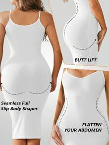 女士修身束腰连衣裙 白色 夏季 优雅 - 白色 - 查看 2