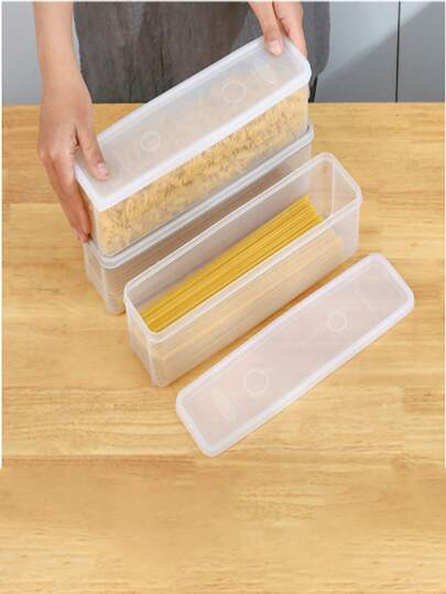 Noodle Storage Box, Hanging Noodles, Rectangular Fridge, Kitchen Sealed Fresh-Keeping Box With Lid, Whole Grains
