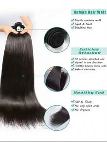 16A Raw Bundles Human Hair Straight, 4 Bundles 18 20 22 24 Inch Straight Bundles Human Hair, Triple Lifespan Virgin Remy Hair - S1 - 查看 2