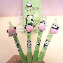 1支可爱熊猫屁股挤压减压圆珠笔，创意高品质学生按压式签名笔，送给亲朋好友的最佳礼物 - 彩色 - 查看 2
