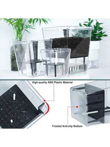 FEPK Maceta autorriegable automática, maceta cuadrada de plástico transparente y transpirable con autoadsorción, maceta hidropónica de escritorio, diseño moderno, multicomponente, apta para plantas araña, orquídeas, violetas africanas, satisface las necesidades de jardinería doméstica, jardinería fácil - Multicolor - Ver 7